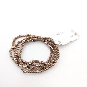 Panacea Women's Set of 5 Beaded Stretch Fashion Bracelets Gold One Size